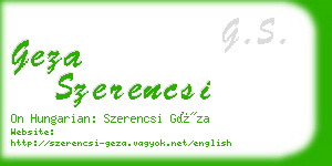 geza szerencsi business card